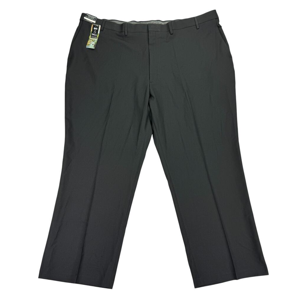Haggar Mens Big & Tall Premium Comfort Classic Fit Dress Pants Black 48x29